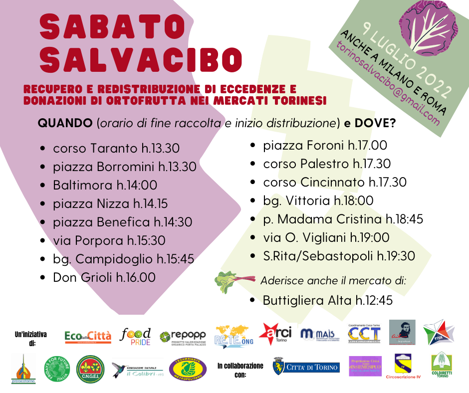Torino Salvacibo distribuzione gratuita di frutta e verdura nei mercati