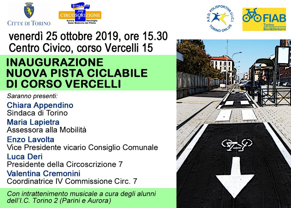 Inaugurazione pista ciclabile di Corso Vercelli