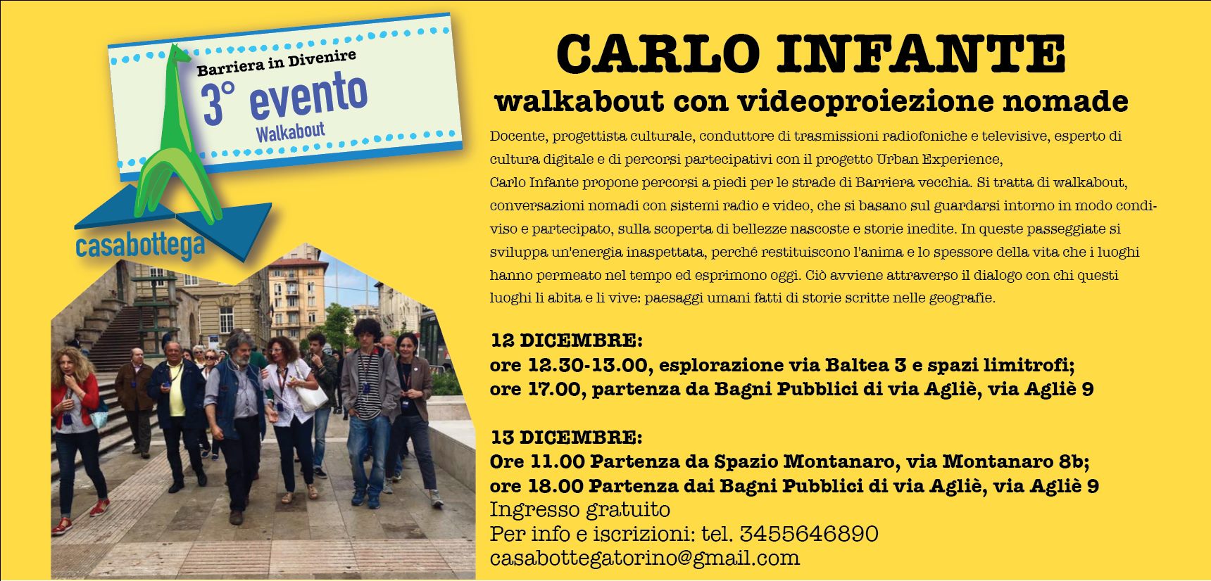 Casabottega: passeggiate con Carlo Infante