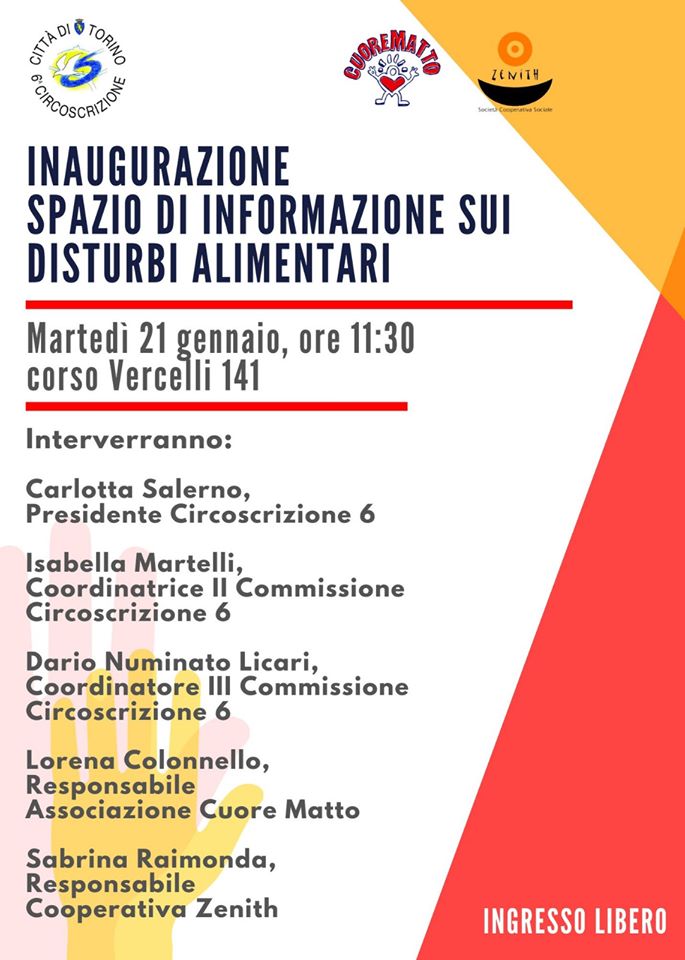 Inaugurazione dello spazio di informazione sui disturbi alimentari