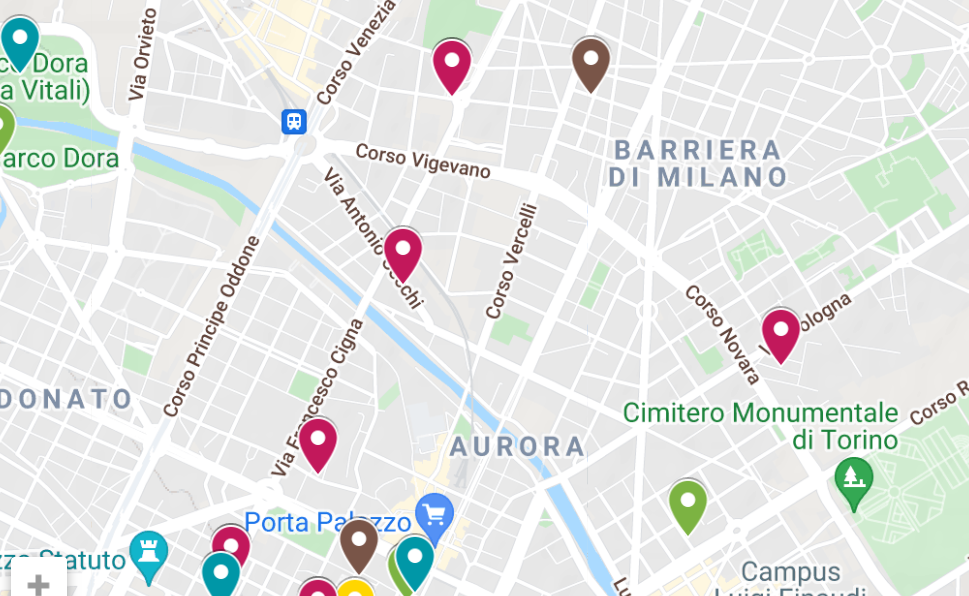 mappa delle attività estive a Nord della Dora