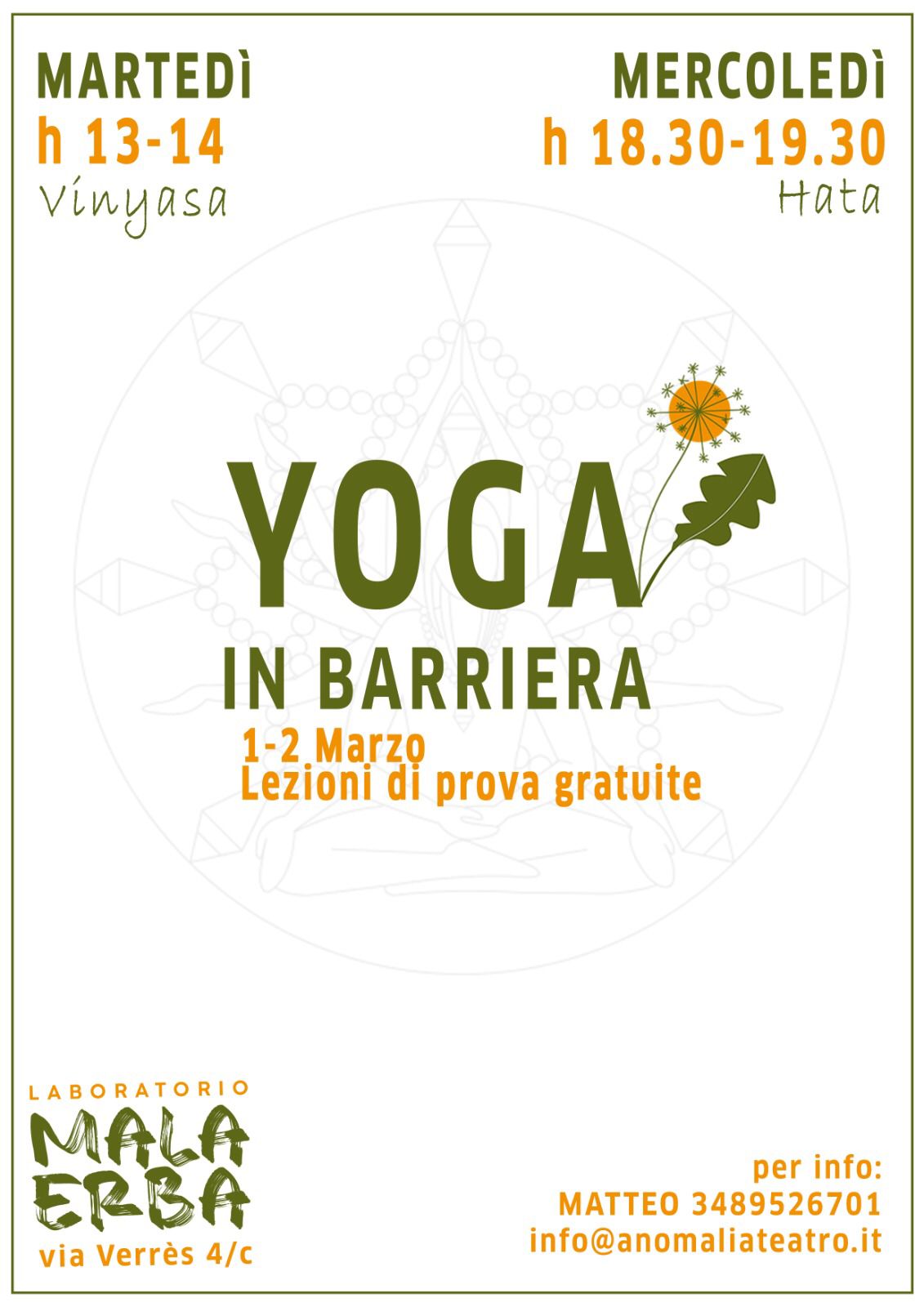 Corso di Vinyasa Yoga al Laboratorio MalaErba