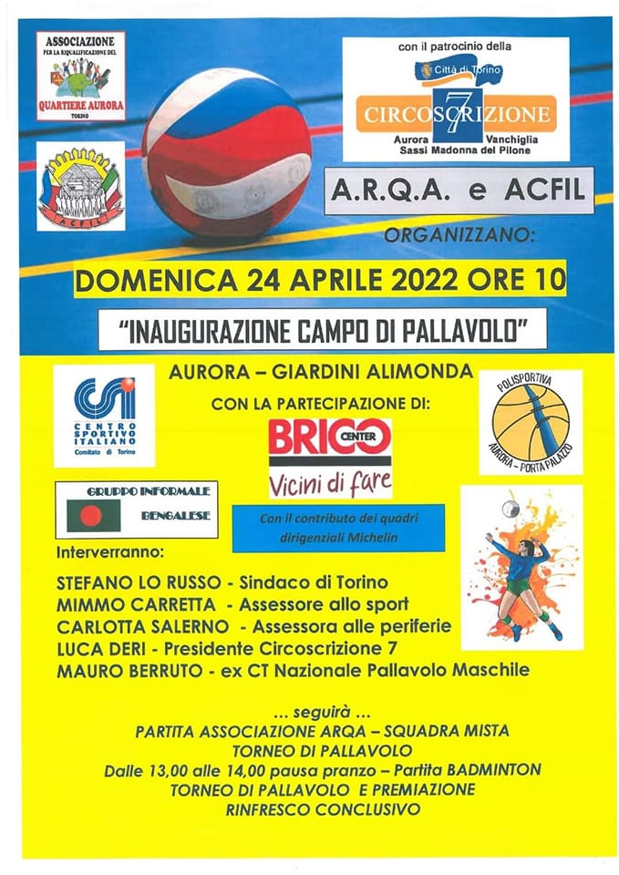 Inaugurazione del campo di pallavolo ai giardini Alimonda