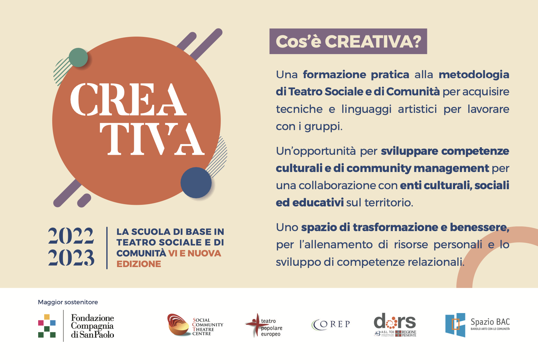 Creativa 2022/2023 - La scuola di base in TSC per la professione culturale