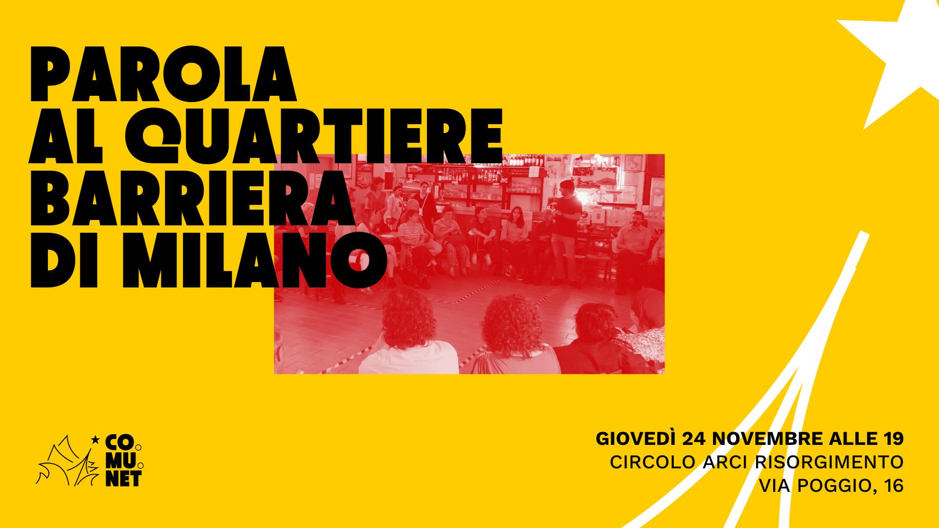 Parola al quartiere Barriera di Milano e presentazione campagna di ascolto sui rifiuti urbani