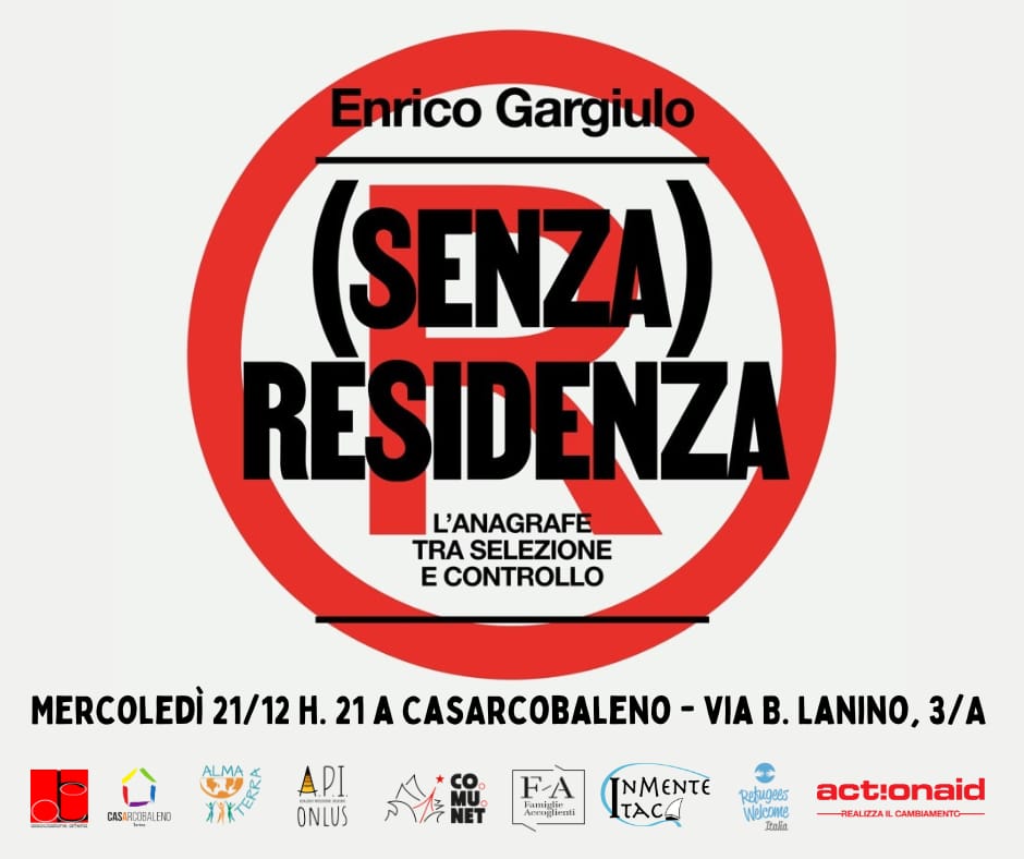 Presentazione del libro "(Senza) Residenza - l'anagrafe tra selezione e controllo"