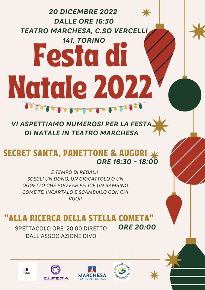 Festa di Natale al pomeriggio e spettacolo alla sera al Teatro Marchesa