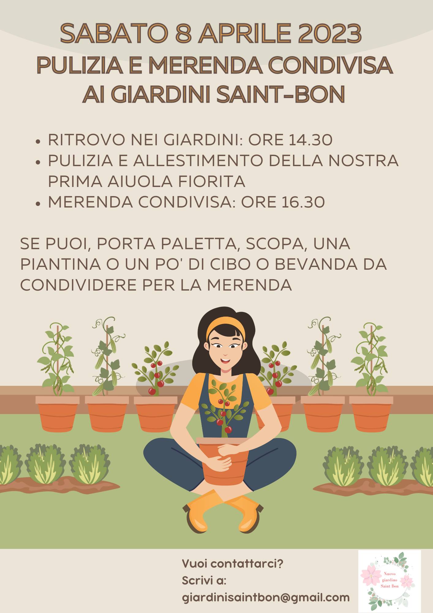 Pulizia e merenda condivisa al giardino Saint-Bon