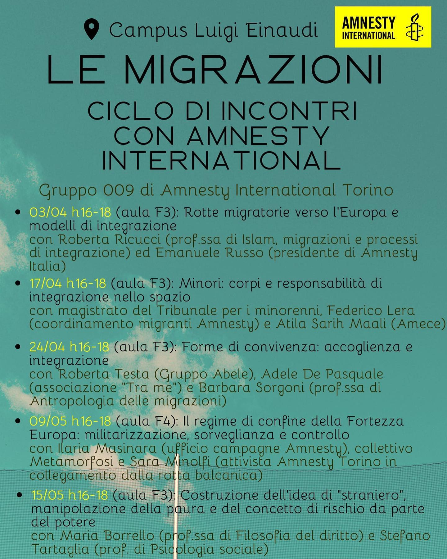 Ciclo di incontri sulle Migrazioni con Amnesty International