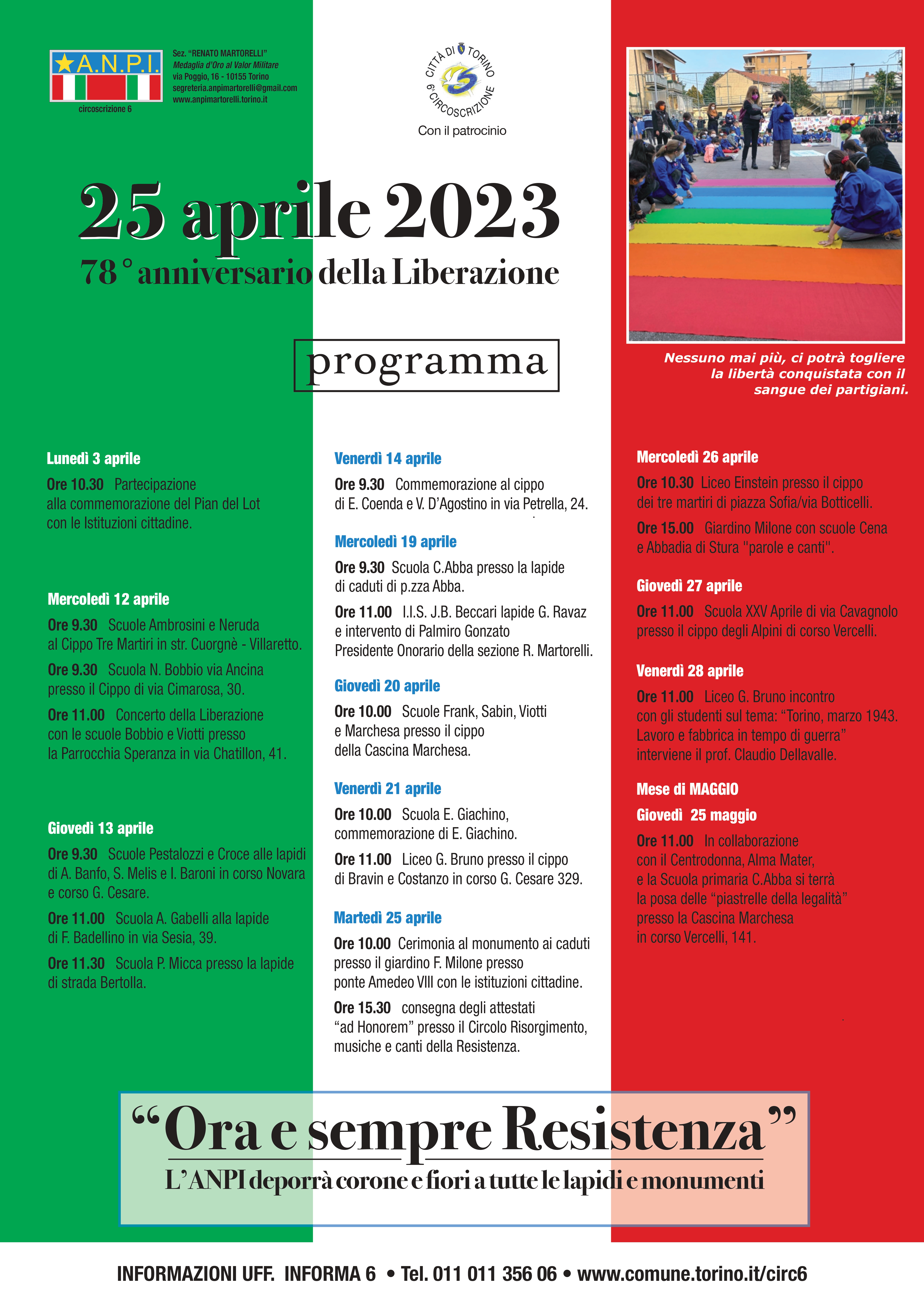 programma anpi torino 25 aprile 2023