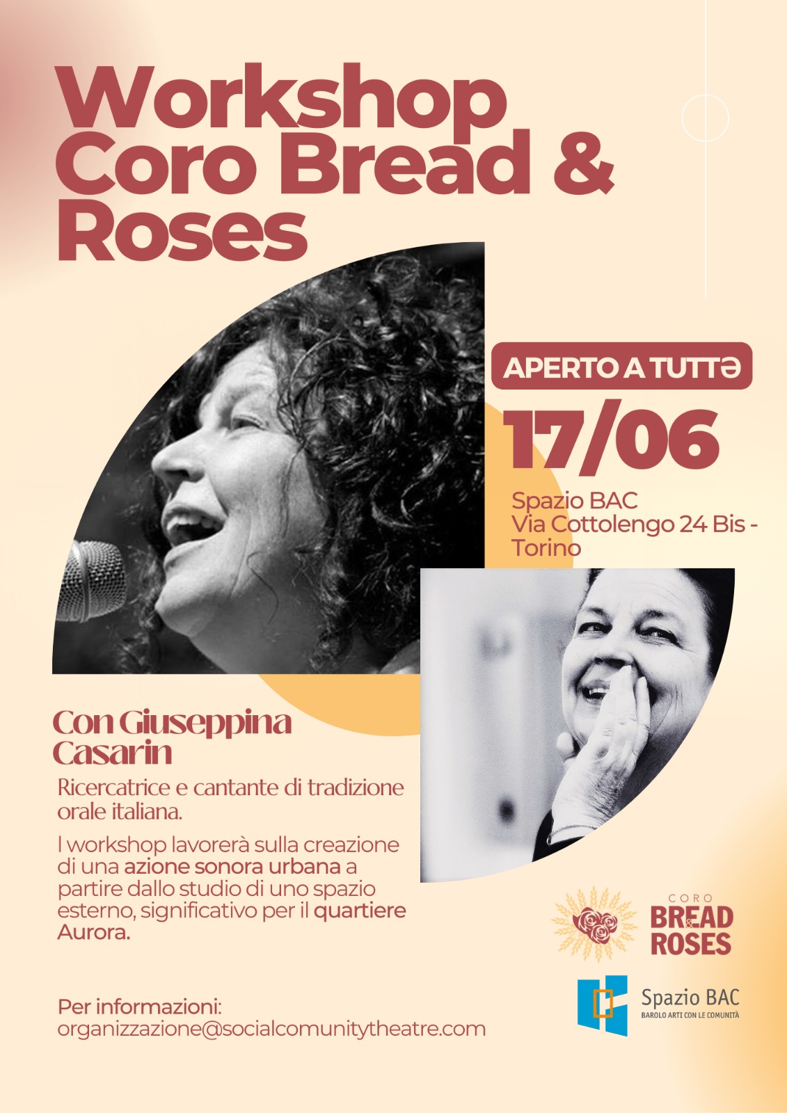 Workshop coro Bread&Roses con Giuseppina Casarin