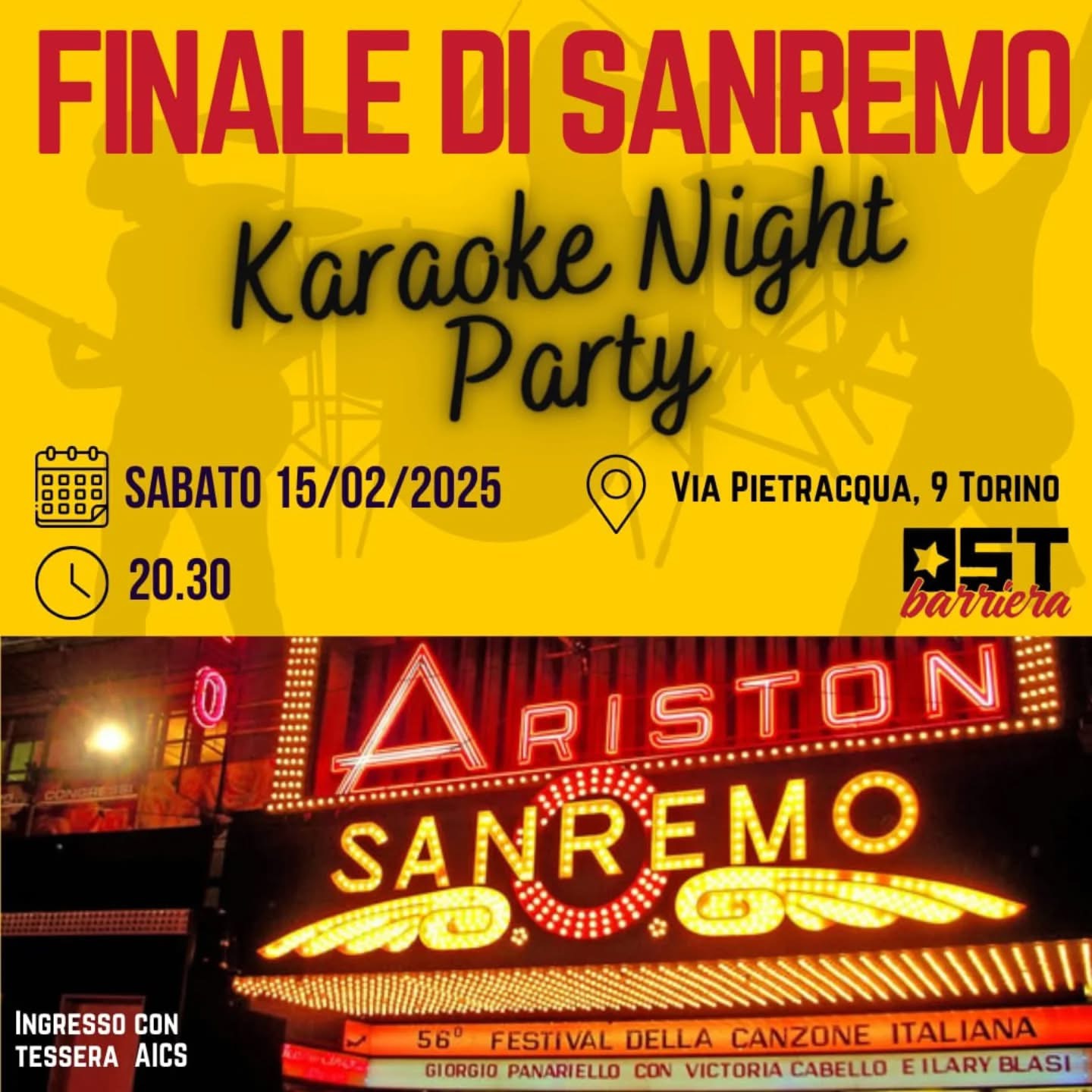 Finale di Sanremo con Karaoke da OST Barriera