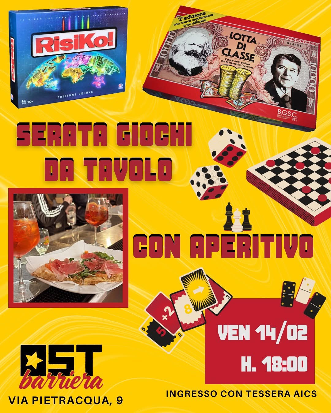 Serata Giochi da tavolo con aperitivo