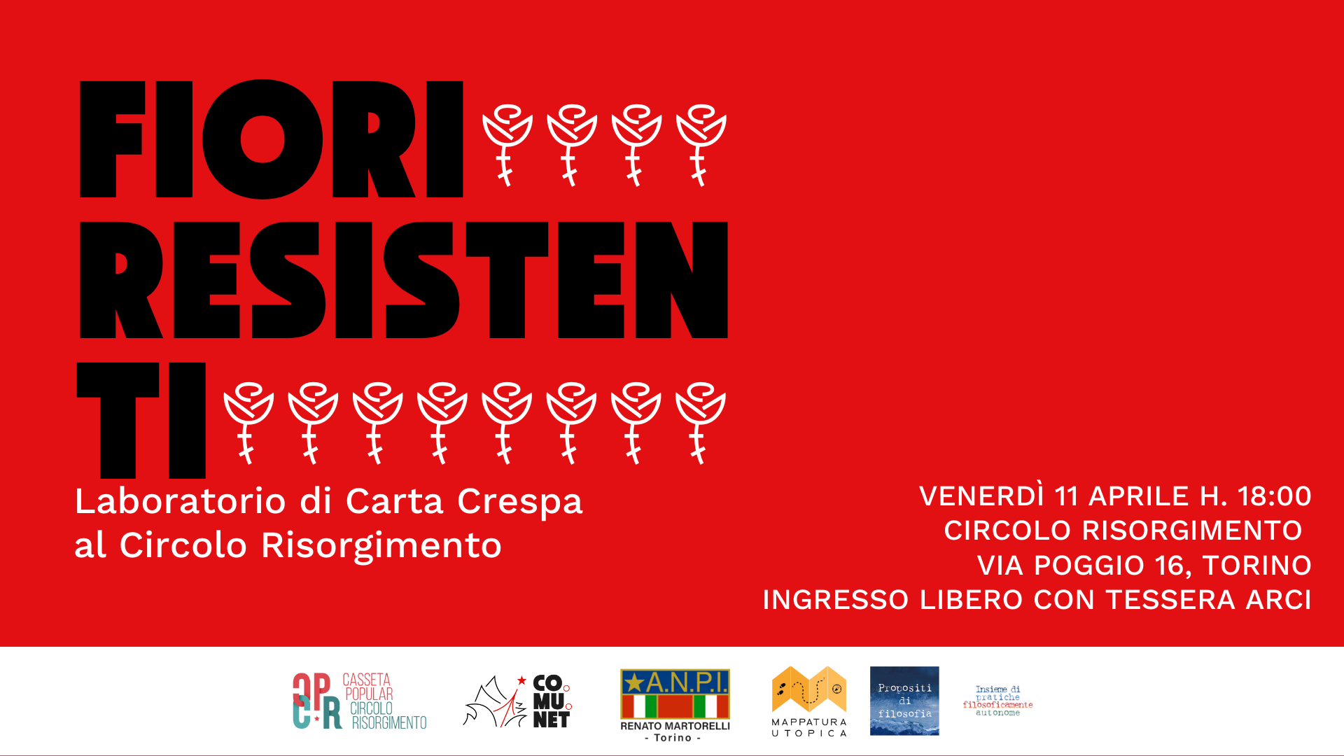 Fiori Resistenti. Laboratorio di Carta Crespa al Circolo Risorgimento