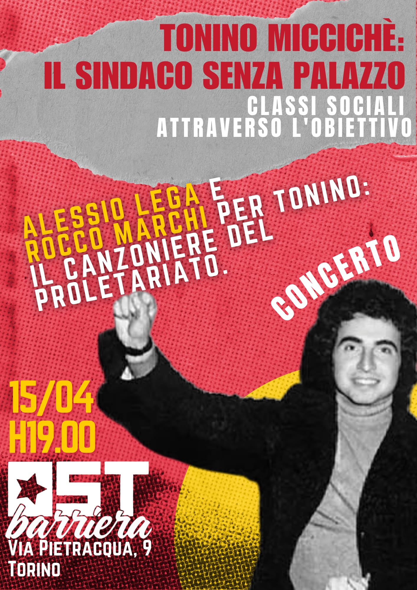 Concerto: TONINO MICCICHÉ, il sindaco senza palazzo con Alessio Lega e Rocco Marchi