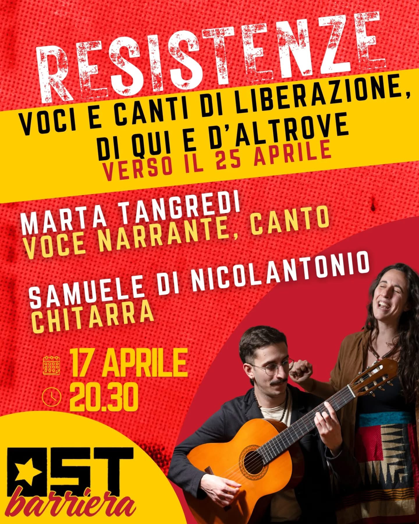 RESISTENZE: voci e canti di liberazione, di qui e d'altrove Verso il 25 aprile in Barriera di Milano!