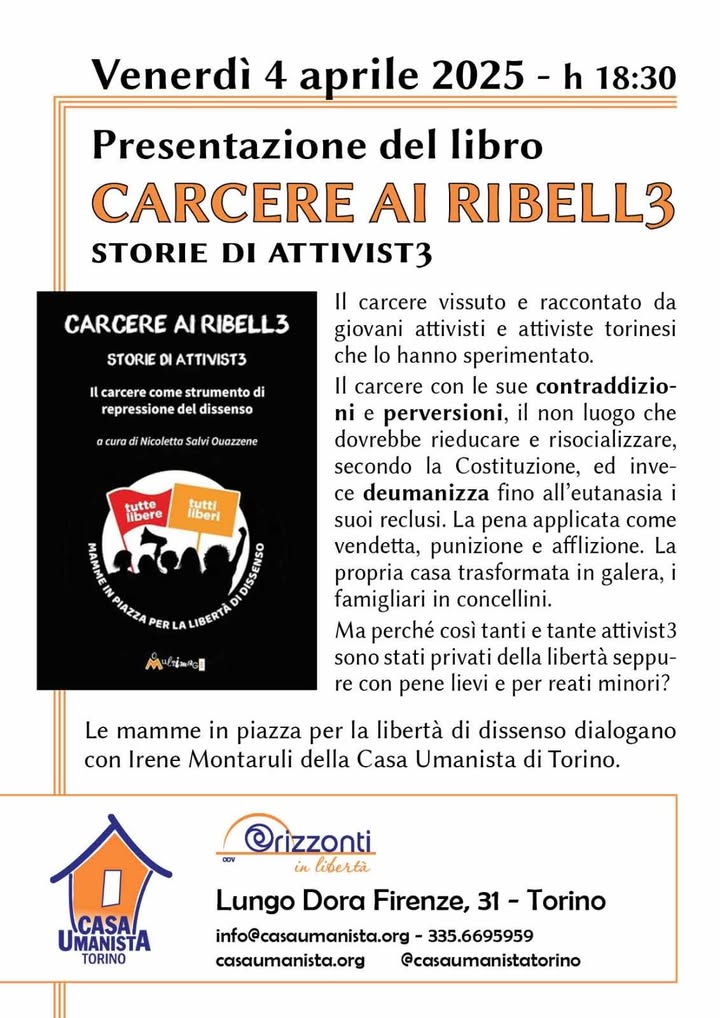Presentazione libro "Il carcere come strumento di repressione del dissenso"