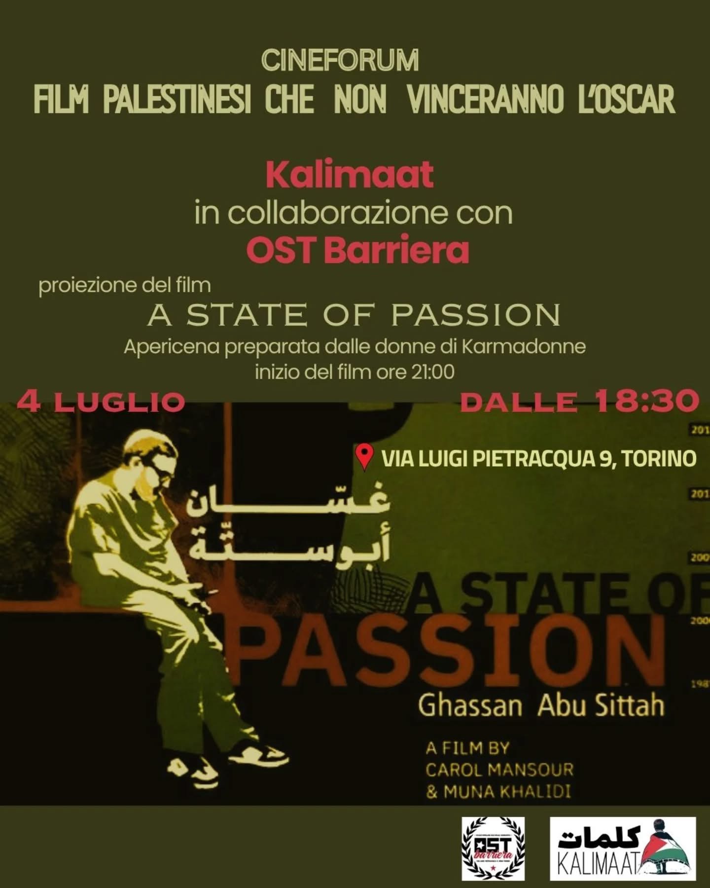 CINEFORUM A OST BARRIERA! Film palestinesi che non vinceranno l'Oscar