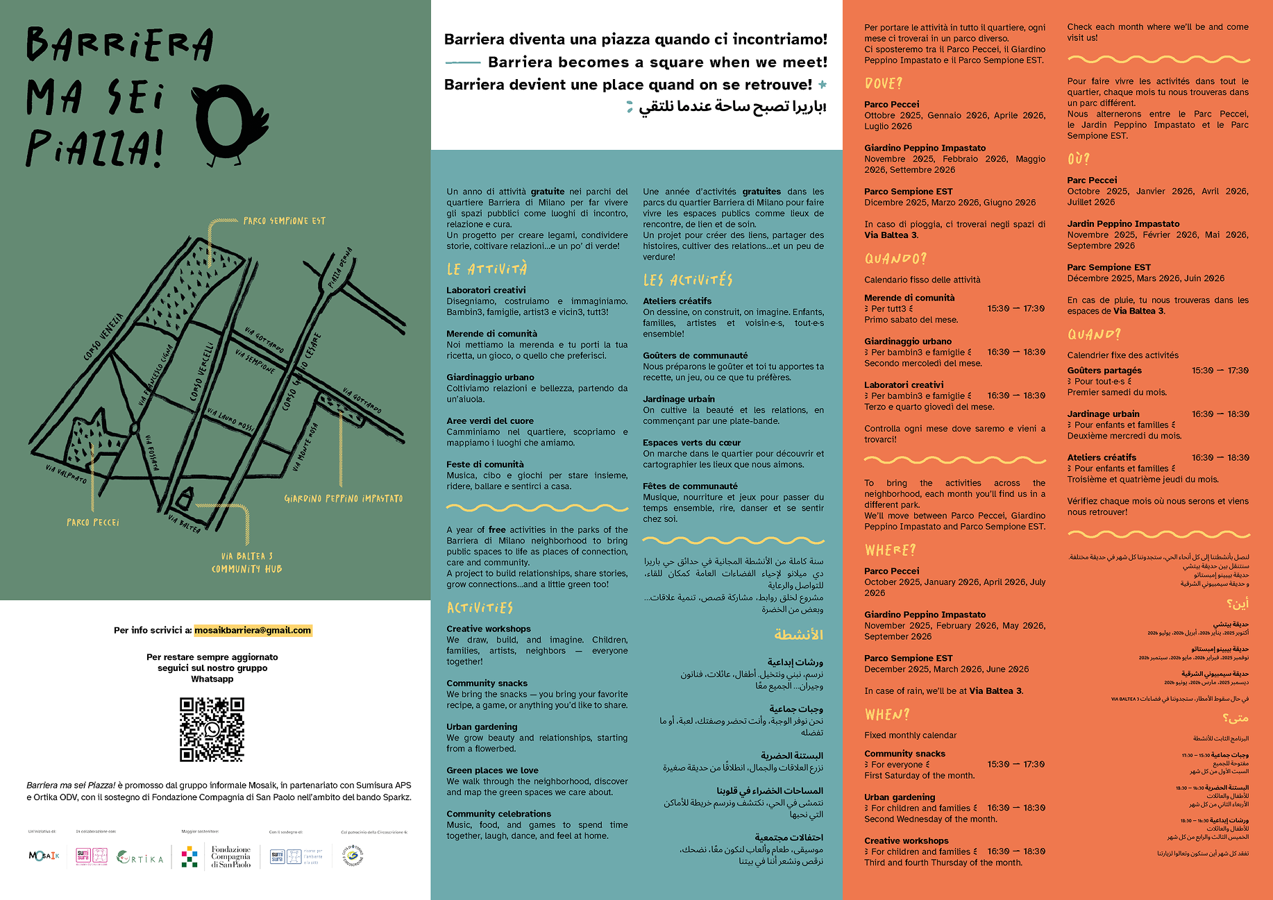 Barriera ma sei Piazza! — Laboratori creativi da luglio a ottobre 2026