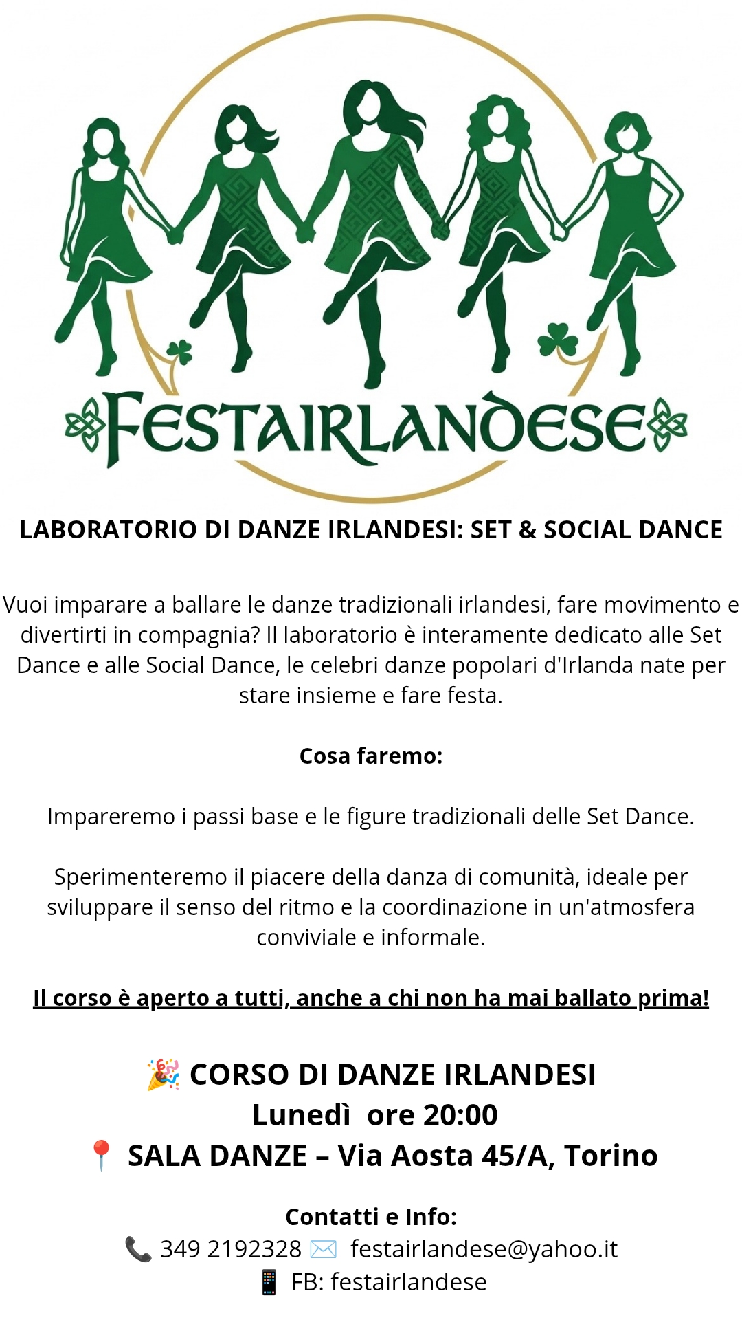 Corso Danze irlandesi a Torino 2026-2027