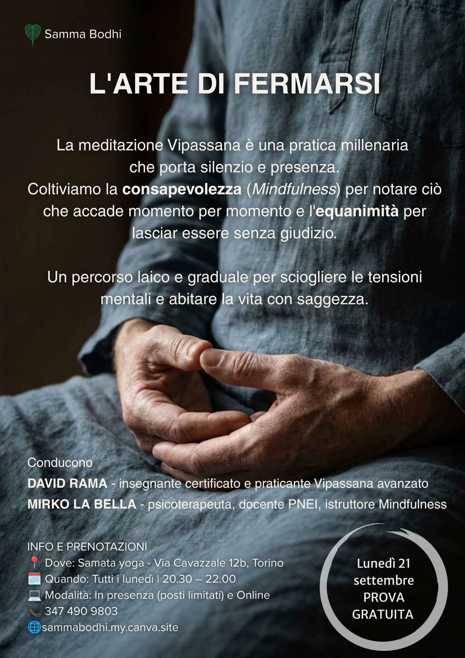 Corso di meditazione di consapevolezza - Samma Bodhi