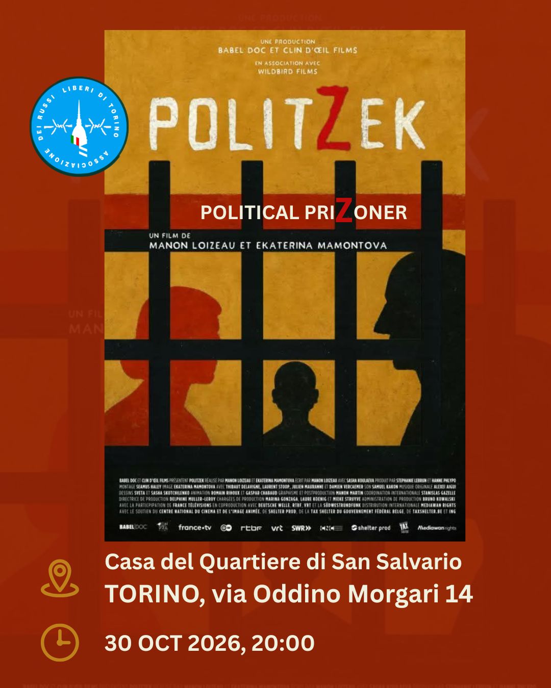 Proiezione del documentario «PolitZek» sui prigionieri politici in Russia